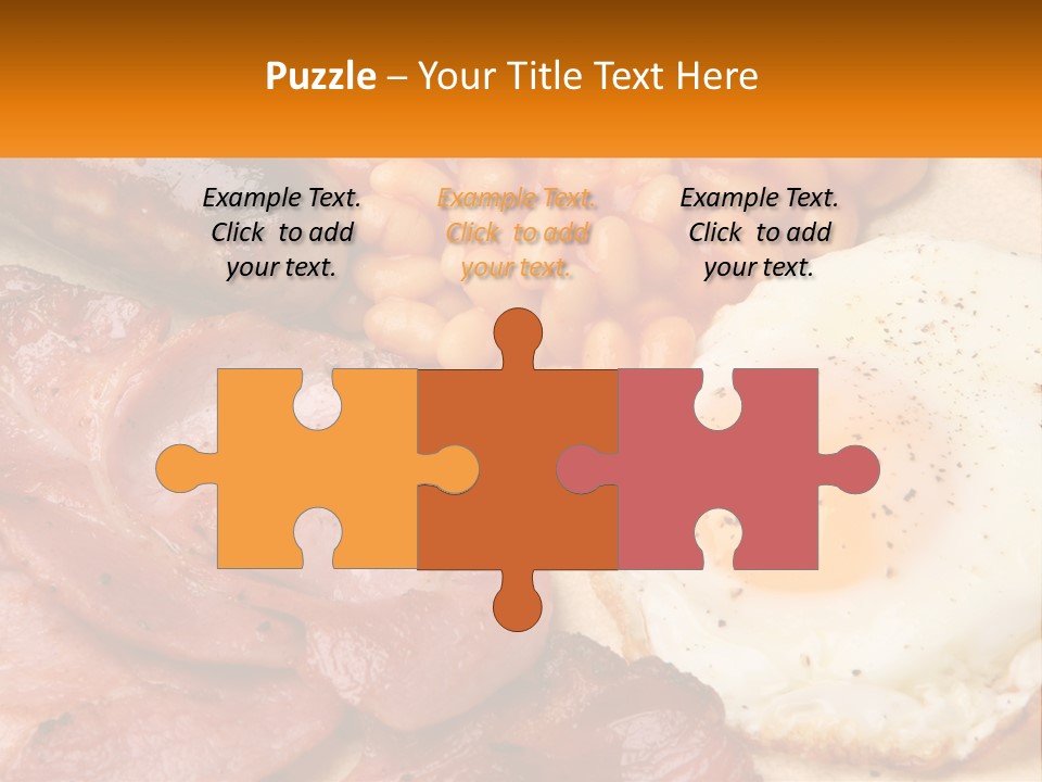 A Plate Of Food With Eggs, Beans And Sausage PowerPoint Template