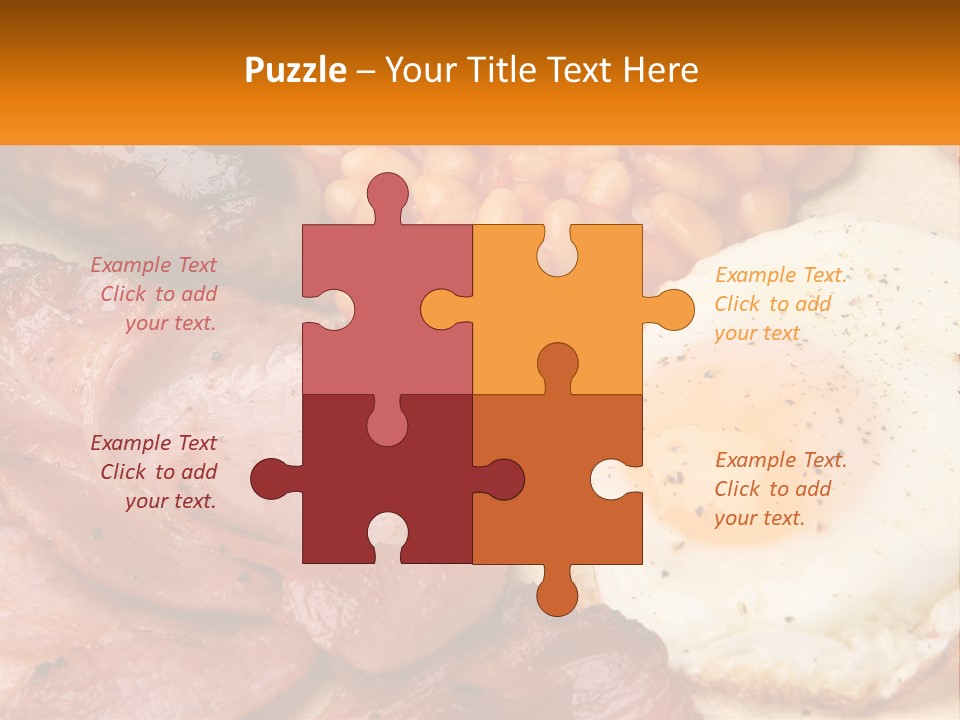 A Plate Of Food With Eggs, Beans And Sausage PowerPoint Template