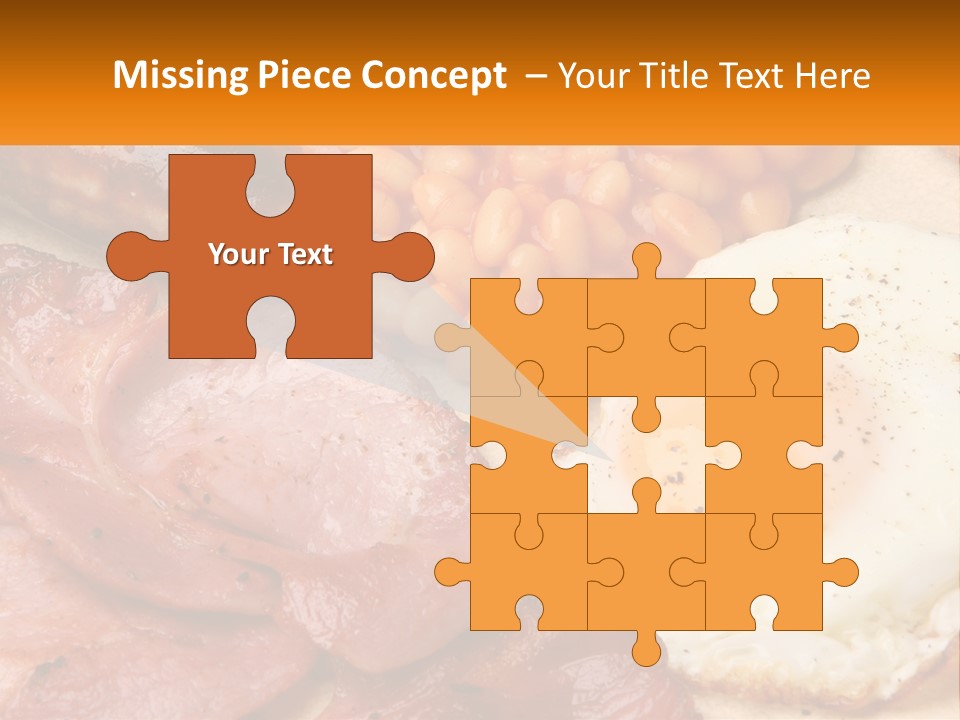 A Plate Of Food With Eggs, Beans And Sausage PowerPoint Template