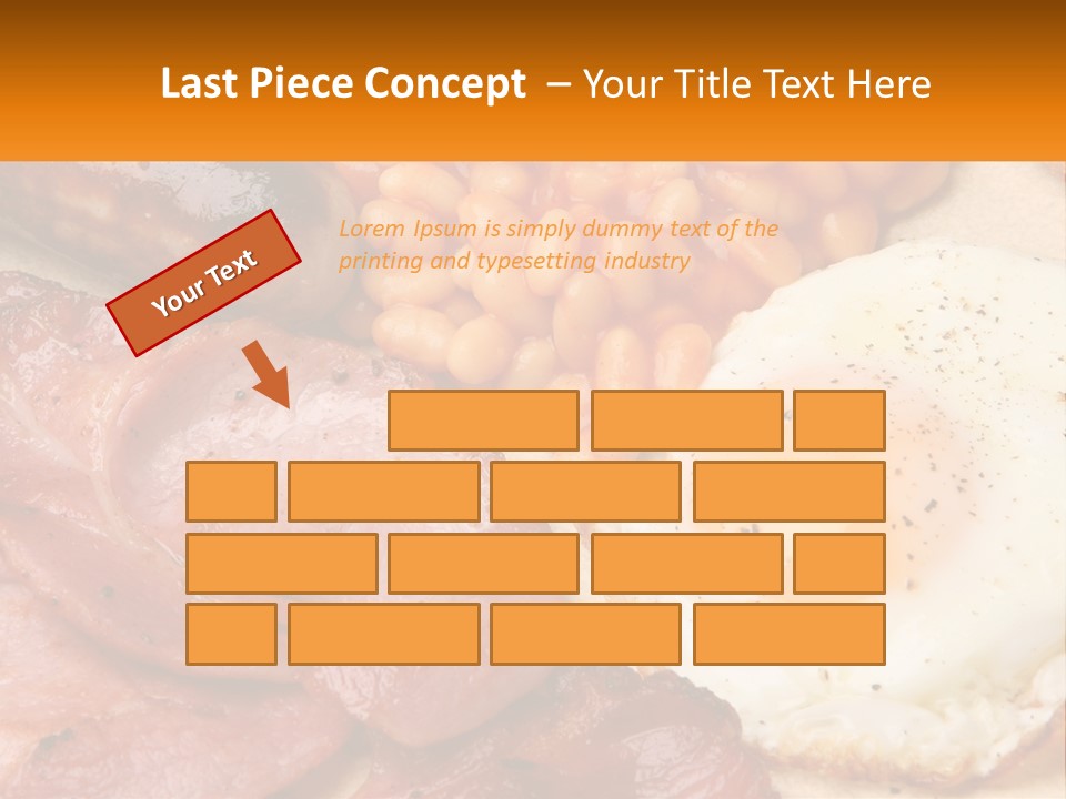 A Plate Of Food With Eggs, Beans And Sausage PowerPoint Template