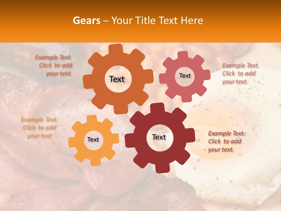 A Plate Of Food With Eggs, Beans And Sausage PowerPoint Template