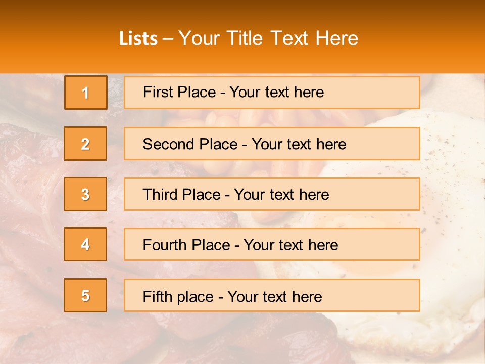 A Plate Of Food With Eggs, Beans And Sausage PowerPoint Template