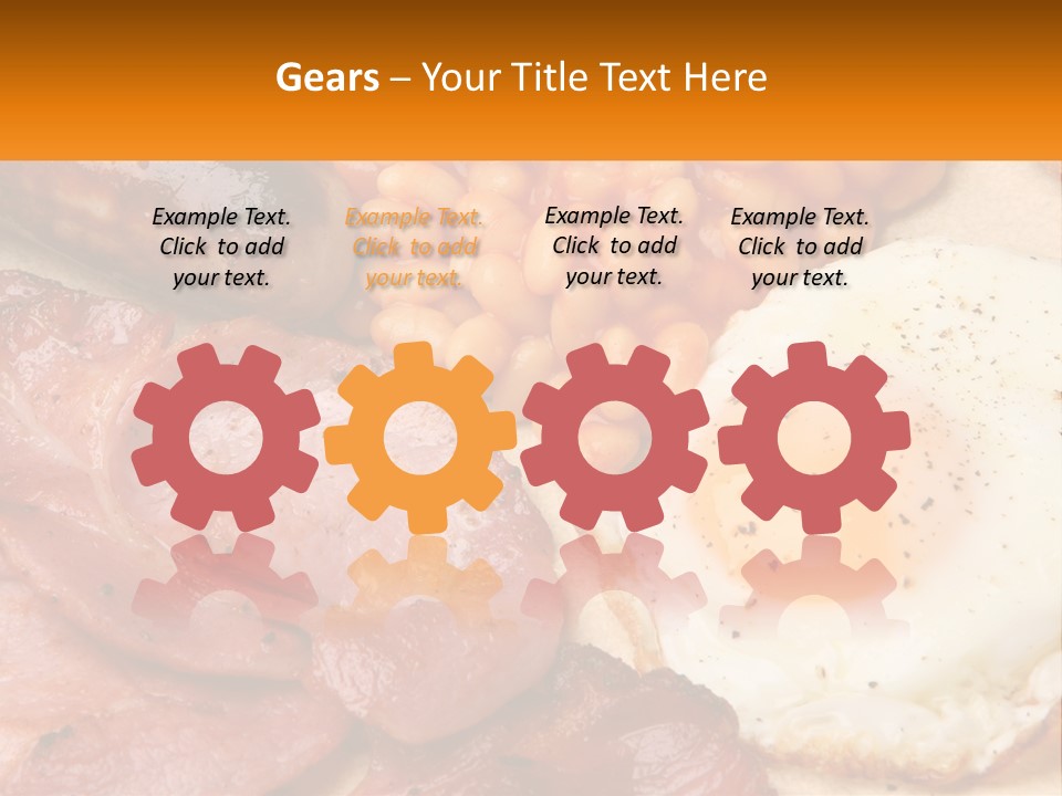 A Plate Of Food With Eggs, Beans And Sausage PowerPoint Template