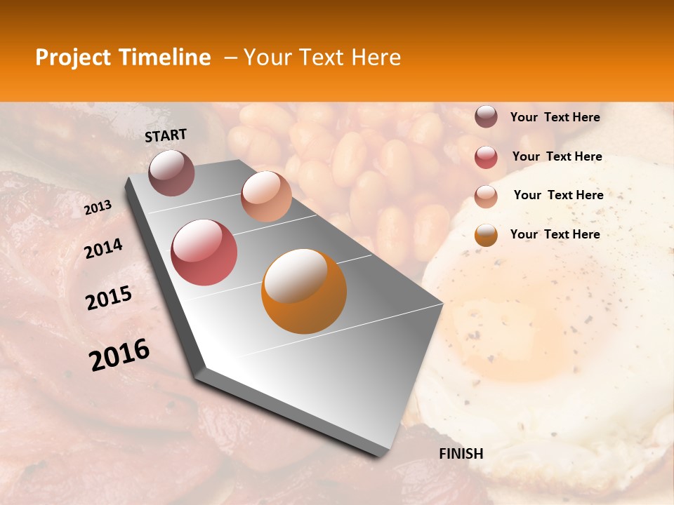 A Plate Of Food With Eggs, Beans And Sausage PowerPoint Template