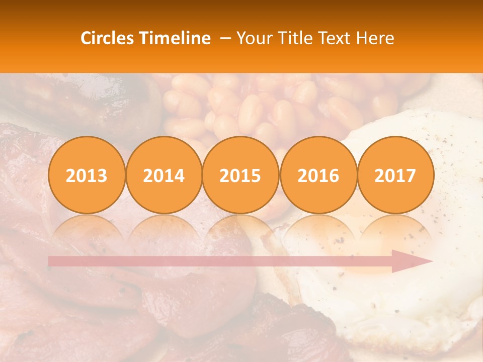 A Plate Of Food With Eggs, Beans And Sausage PowerPoint Template