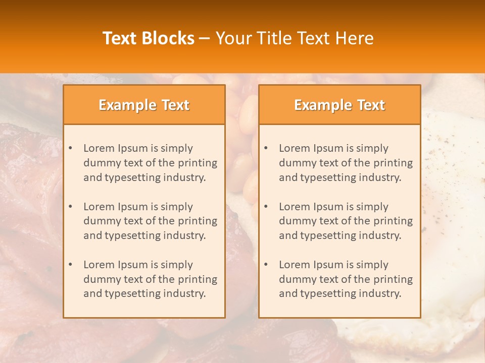 A Plate Of Food With Eggs, Beans And Sausage PowerPoint Template