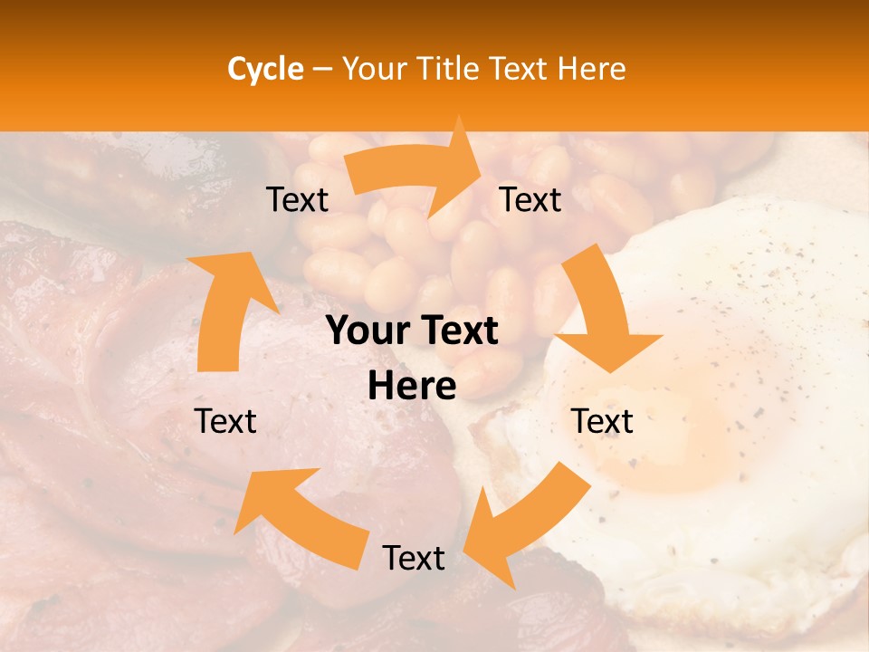 A Plate Of Food With Eggs, Beans And Sausage PowerPoint Template