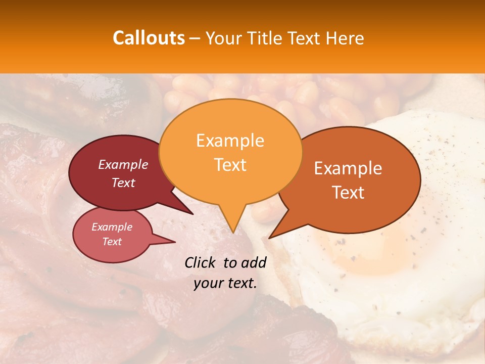 A Plate Of Food With Eggs, Beans And Sausage PowerPoint Template