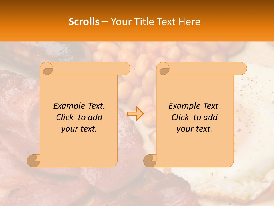 A Plate Of Food With Eggs, Beans And Sausage PowerPoint Template