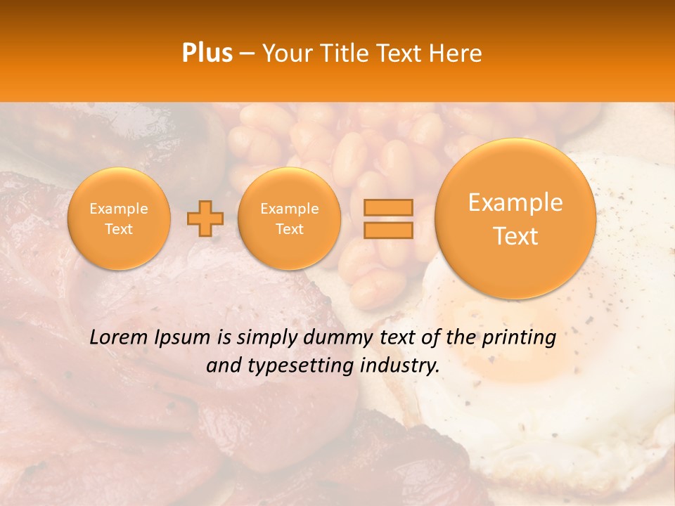 A Plate Of Food With Eggs, Beans And Sausage PowerPoint Template