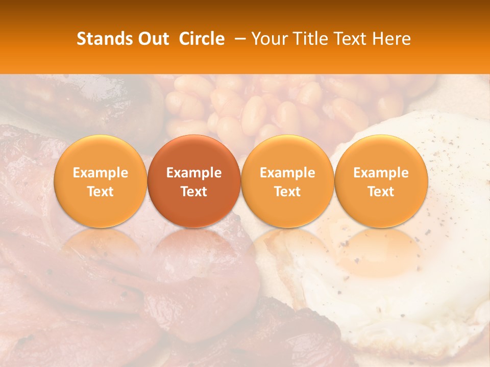 A Plate Of Food With Eggs, Beans And Sausage PowerPoint Template