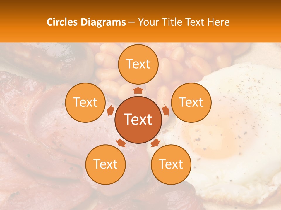 A Plate Of Food With Eggs, Beans And Sausage PowerPoint Template