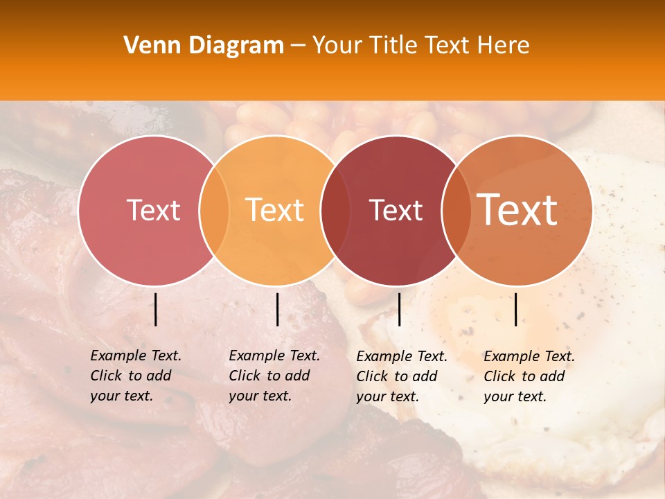 A Plate Of Food With Eggs, Beans And Sausage PowerPoint Template