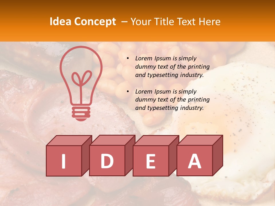 A Plate Of Food With Eggs, Beans And Sausage PowerPoint Template