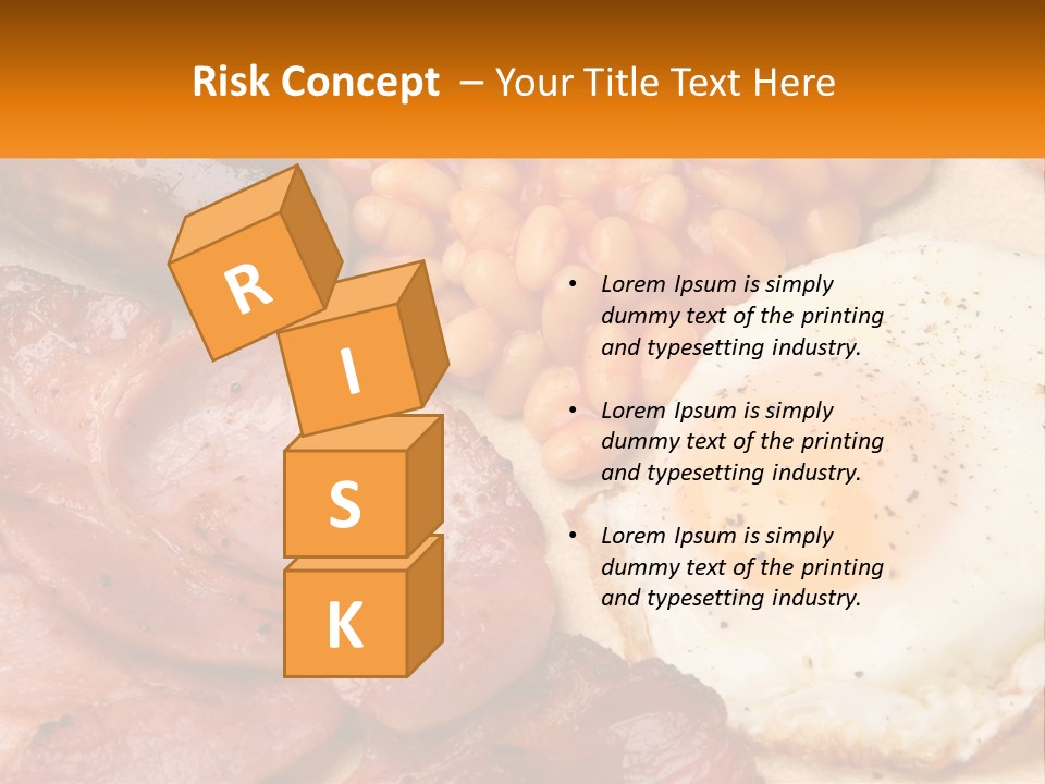 A Plate Of Food With Eggs, Beans And Sausage PowerPoint Template
