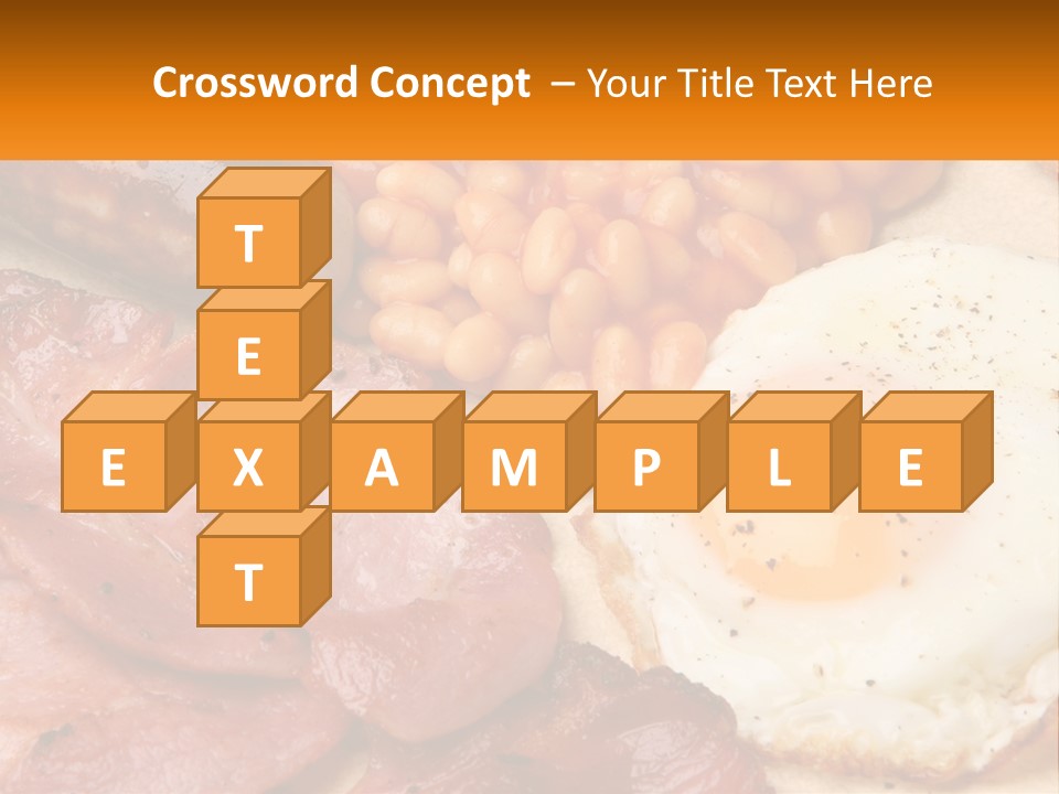 A Plate Of Food With Eggs, Beans And Sausage PowerPoint Template
