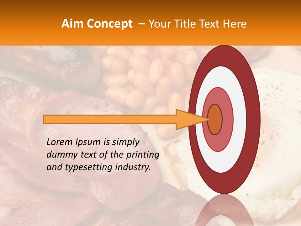 A Plate Of Food With Eggs, Beans And Sausage PowerPoint Template