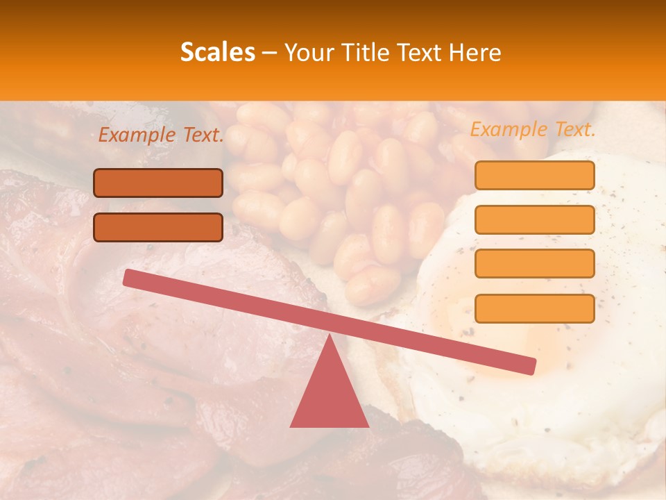 A Plate Of Food With Eggs, Beans And Sausage PowerPoint Template