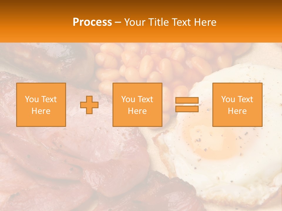A Plate Of Food With Eggs, Beans And Sausage PowerPoint Template
