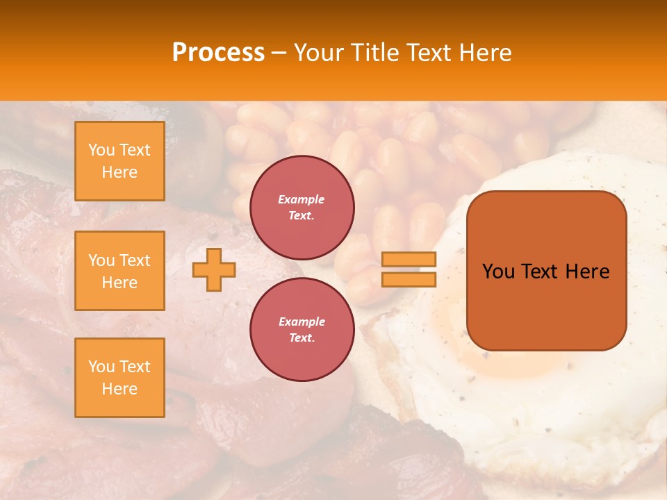 A Plate Of Food With Eggs, Beans And Sausage PowerPoint Template
