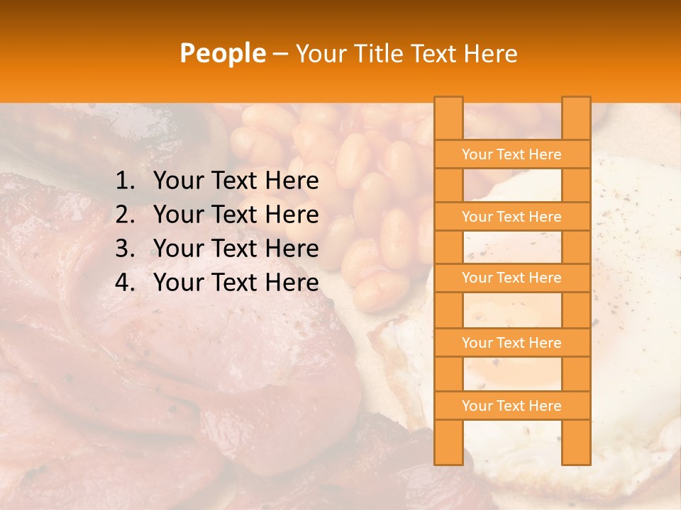 A Plate Of Food With Eggs, Beans And Sausage PowerPoint Template