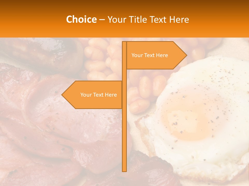 A Plate Of Food With Eggs, Beans And Sausage PowerPoint Template