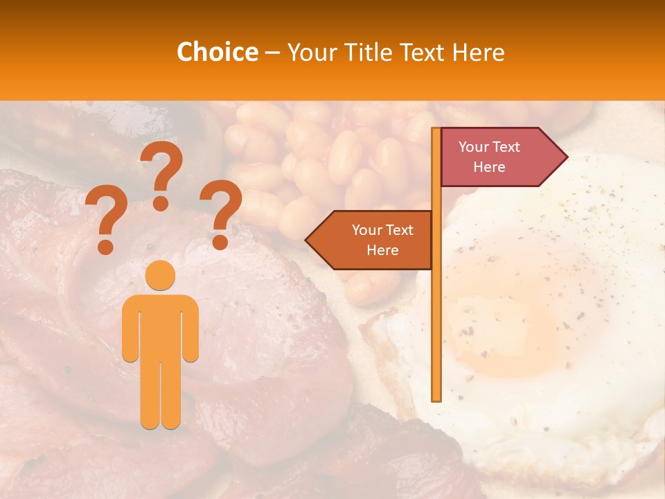 A Plate Of Food With Eggs, Beans And Sausage PowerPoint Template