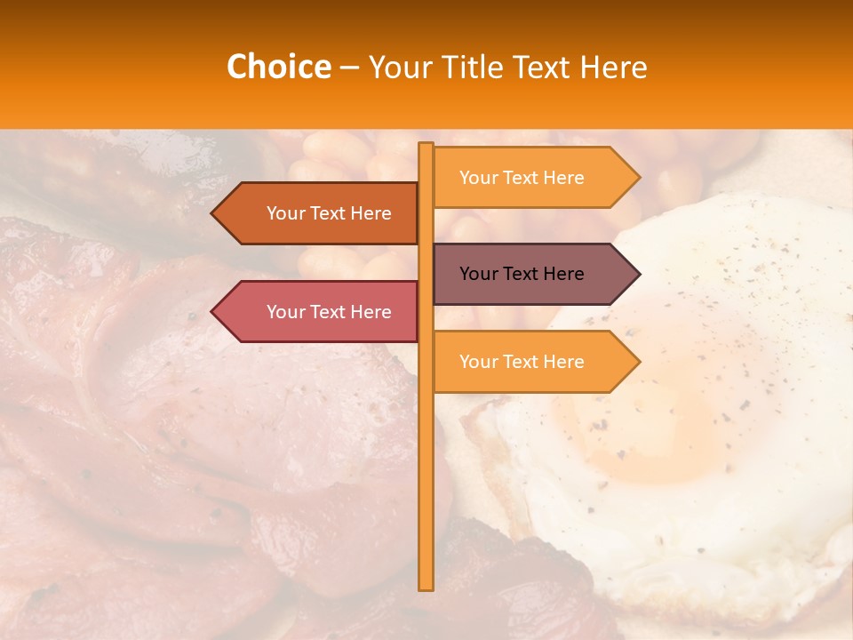 A Plate Of Food With Eggs, Beans And Sausage PowerPoint Template