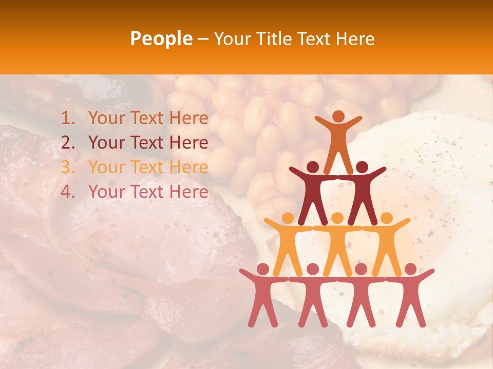 A Plate Of Food With Eggs, Beans And Sausage PowerPoint Template