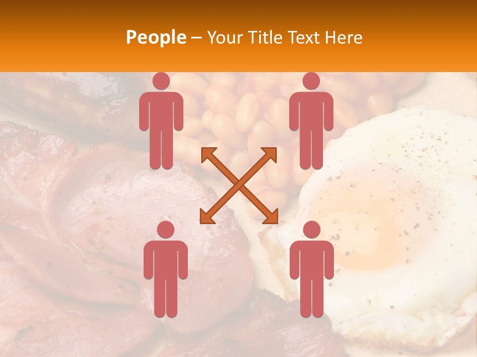A Plate Of Food With Eggs, Beans And Sausage PowerPoint Template