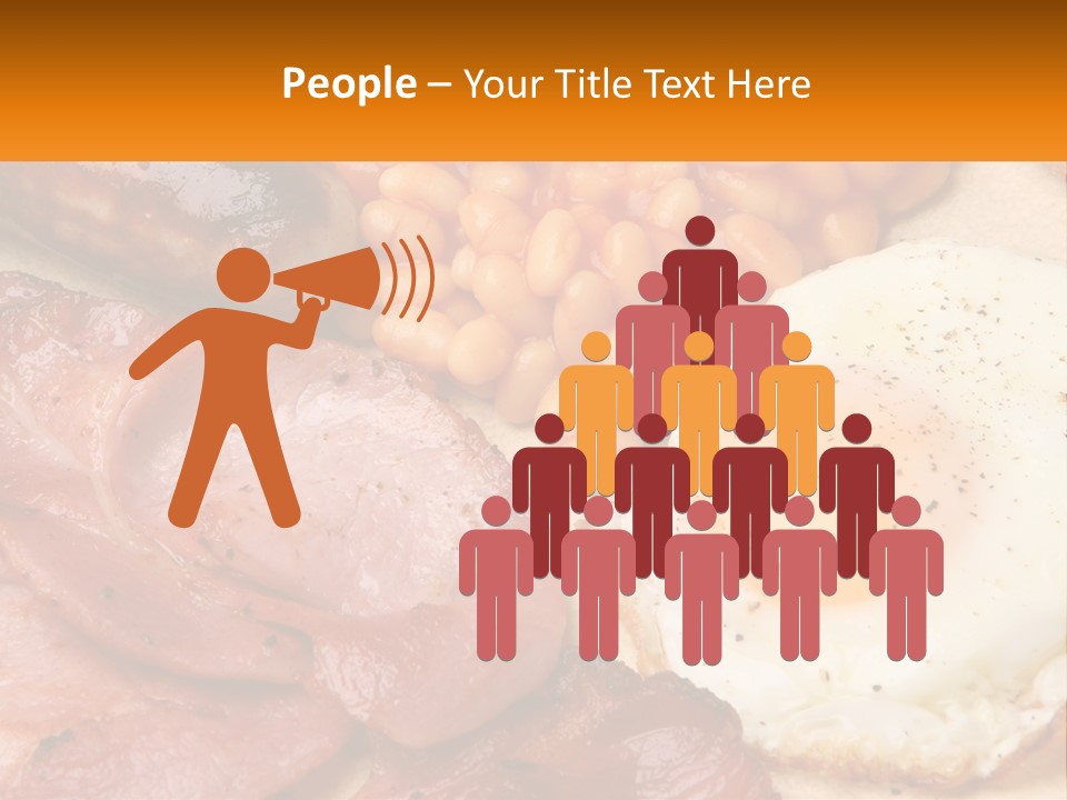 A Plate Of Food With Eggs, Beans And Sausage PowerPoint Template