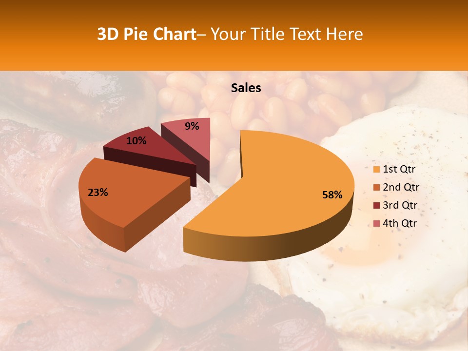 A Plate Of Food With Eggs, Beans And Sausage PowerPoint Template