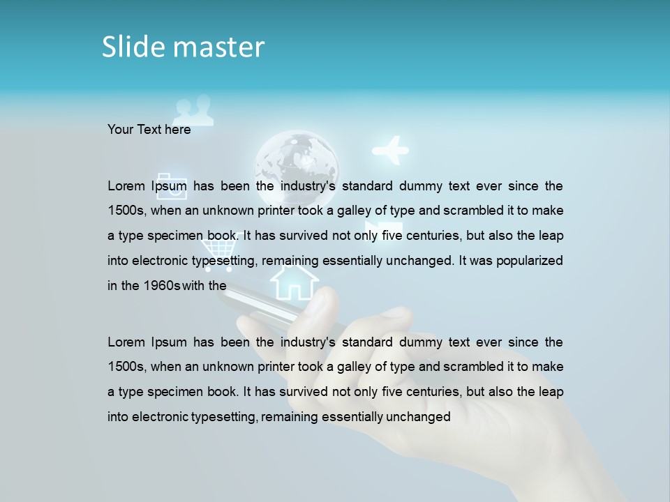 A Person Holding A Cell Phone With Icons Coming Out Of It PowerPoint Template