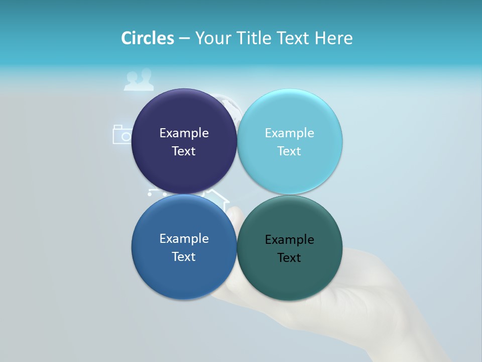 A Person Holding A Cell Phone With Icons Coming Out Of It PowerPoint Template