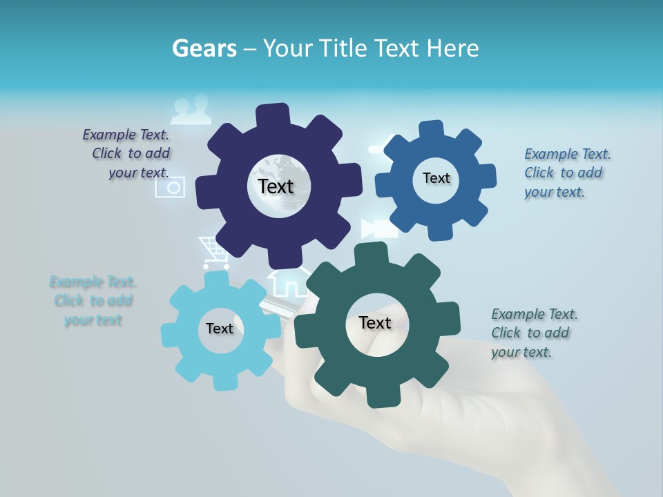 A Person Holding A Cell Phone With Icons Coming Out Of It PowerPoint Template