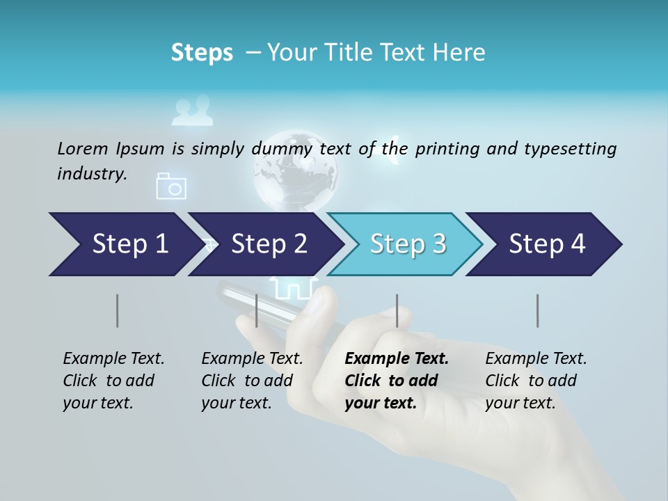 A Person Holding A Cell Phone With Icons Coming Out Of It PowerPoint Template