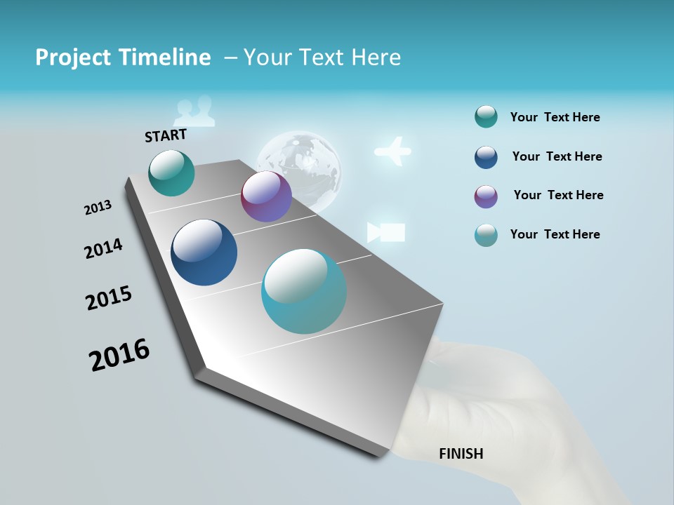 A Person Holding A Cell Phone With Icons Coming Out Of It PowerPoint Template