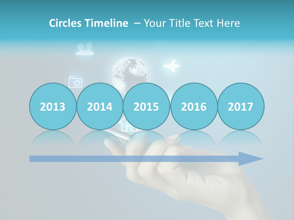 A Person Holding A Cell Phone With Icons Coming Out Of It PowerPoint Template