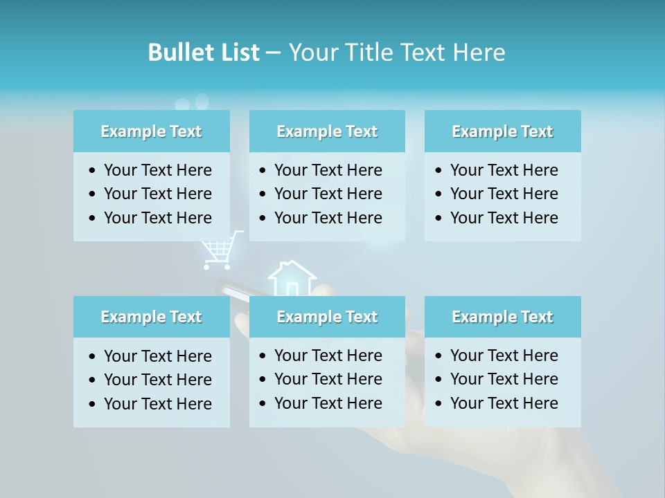 A Person Holding A Cell Phone With Icons Coming Out Of It PowerPoint Template
