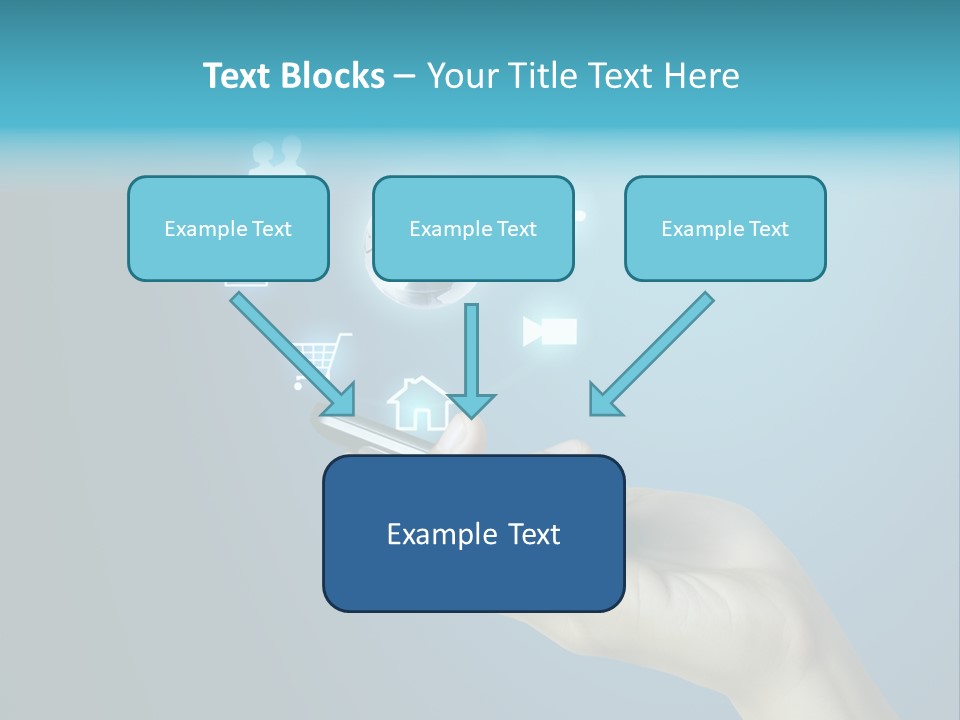 A Person Holding A Cell Phone With Icons Coming Out Of It PowerPoint Template