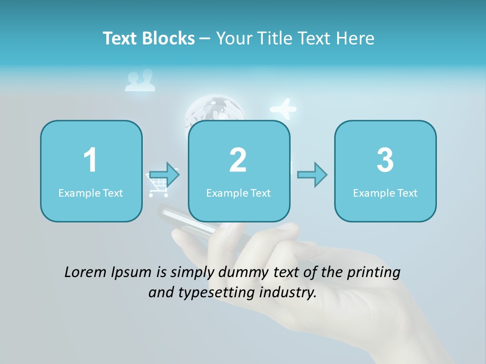 A Person Holding A Cell Phone With Icons Coming Out Of It PowerPoint Template