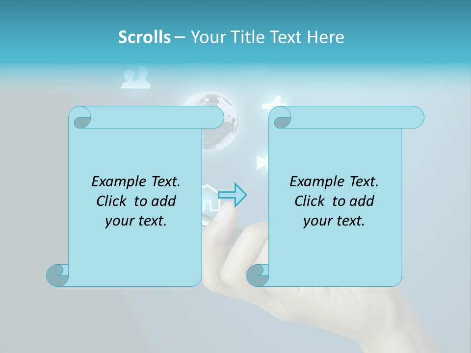 A Person Holding A Cell Phone With Icons Coming Out Of It PowerPoint Template