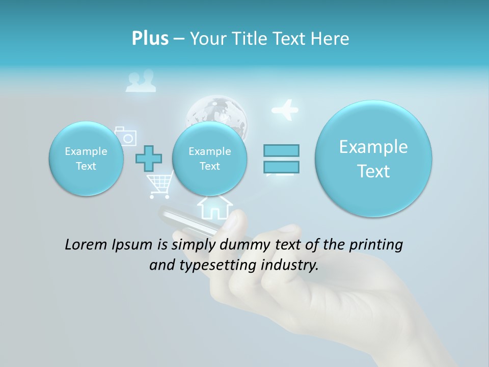 A Person Holding A Cell Phone With Icons Coming Out Of It PowerPoint Template