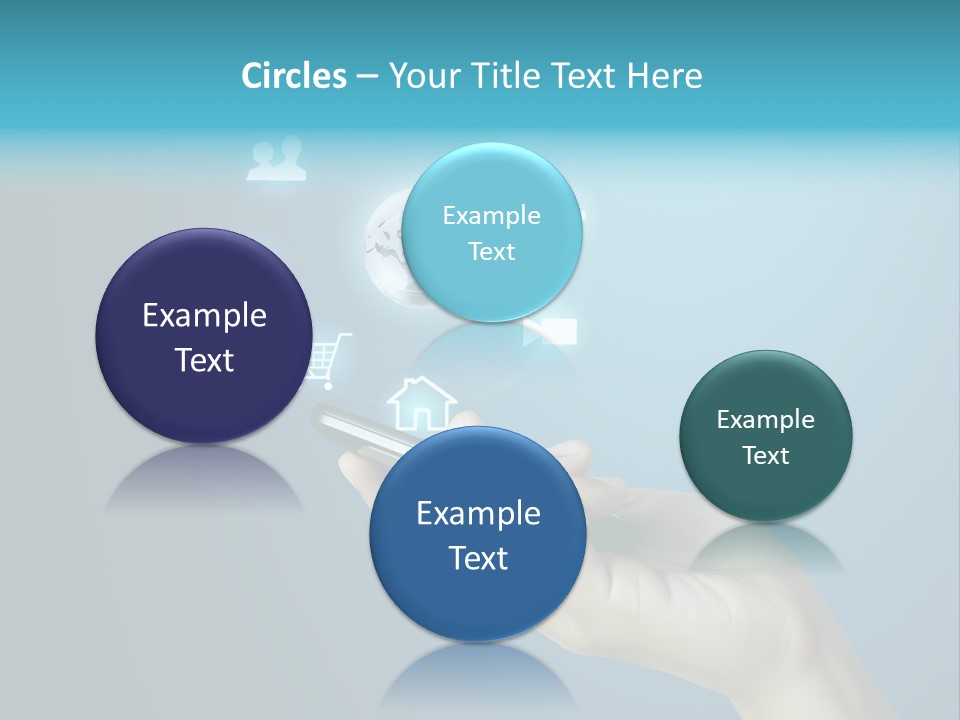 A Person Holding A Cell Phone With Icons Coming Out Of It PowerPoint Template