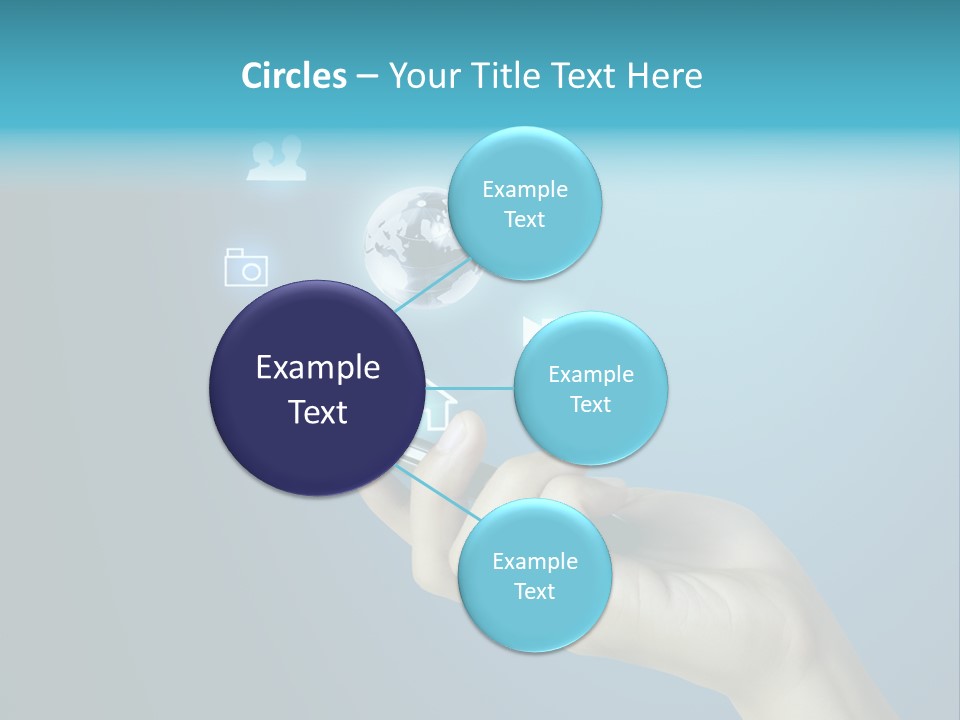A Person Holding A Cell Phone With Icons Coming Out Of It PowerPoint Template