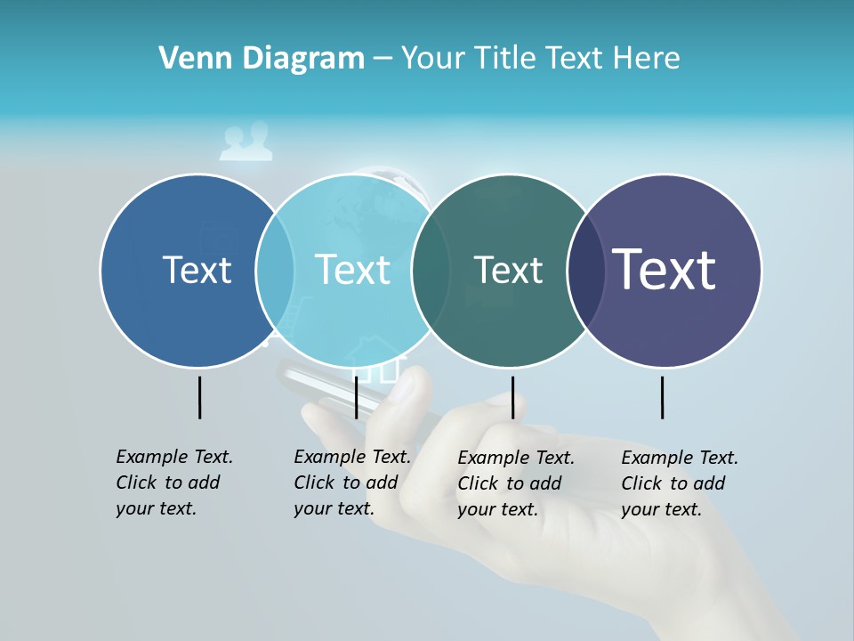 A Person Holding A Cell Phone With Icons Coming Out Of It PowerPoint Template
