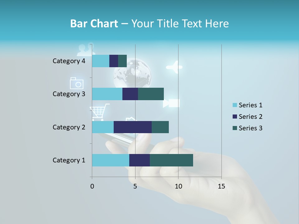 A Person Holding A Cell Phone With Icons Coming Out Of It PowerPoint Template