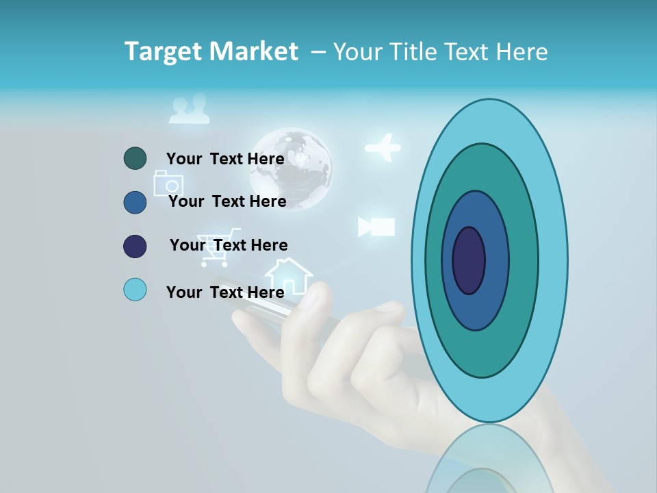 A Person Holding A Cell Phone With Icons Coming Out Of It PowerPoint Template