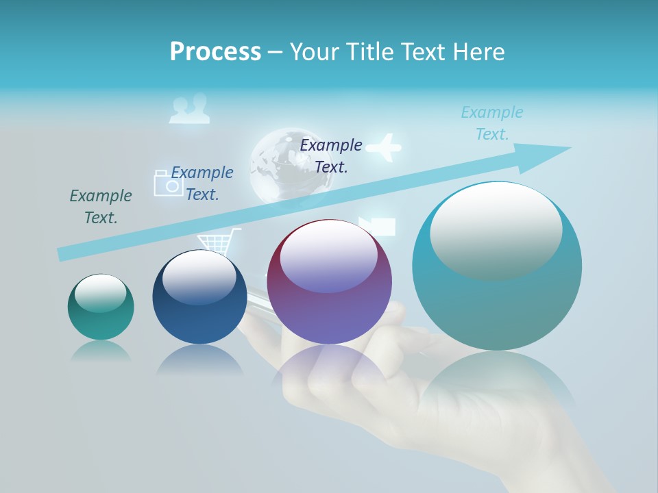 A Person Holding A Cell Phone With Icons Coming Out Of It PowerPoint Template