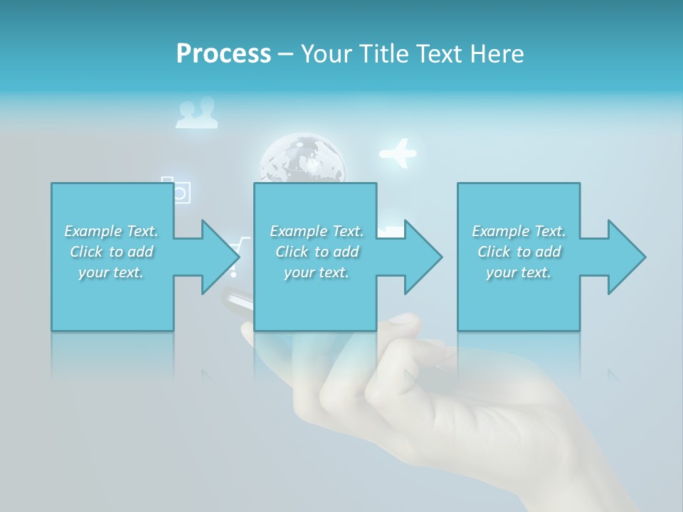 A Person Holding A Cell Phone With Icons Coming Out Of It PowerPoint Template